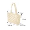 Nylon Tote Bag For Travel With Diamond Pattern Large Capacity Casual Shoulder Bag For Commuting