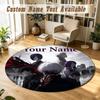 Round Rug Custom NameTokyo Ghoul Pattern Non Slip Carpet Home Floor Decor