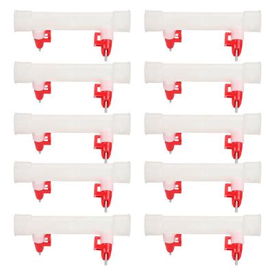 11Pcs Duck Automatic Double Nipple Drinker with Steel Ball Valve Poultry Tools (G3 4)