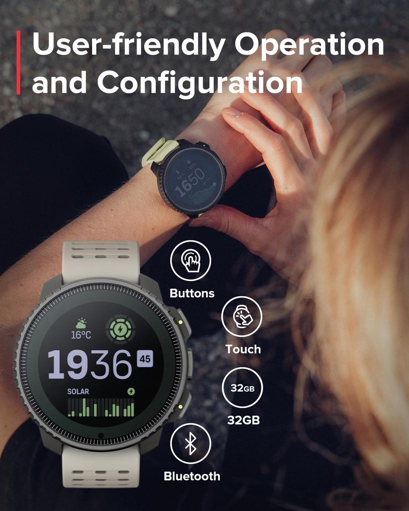 Suunto Vertical SS Solar GPS Sports Watch Model SAND 100m Waterproof Sleep Monitoring Offline Map Intelligent Battery Mode