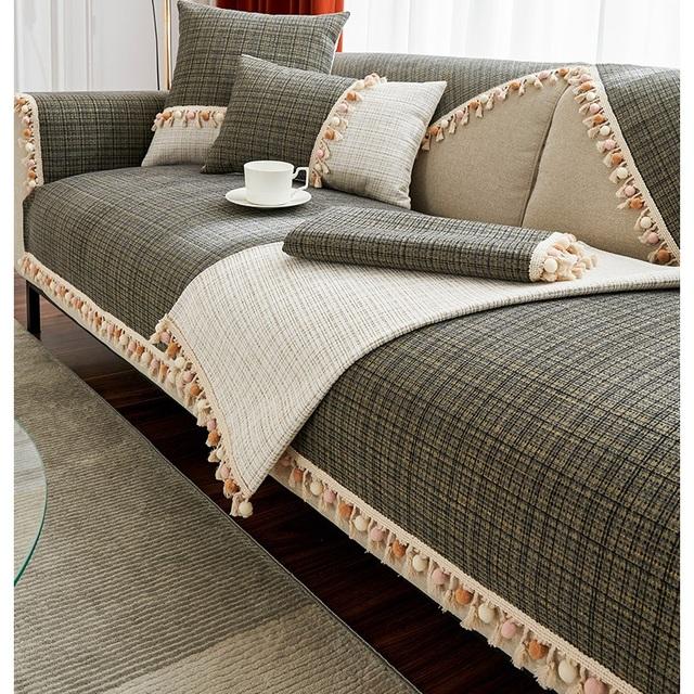 

Всесезонный универсальный чехол для дивана из синели, современная противоскользящая комбинированная подушка для дивана для гостиной, полотенце, мебель, защита от пыли 1 30x50CM pillowcase