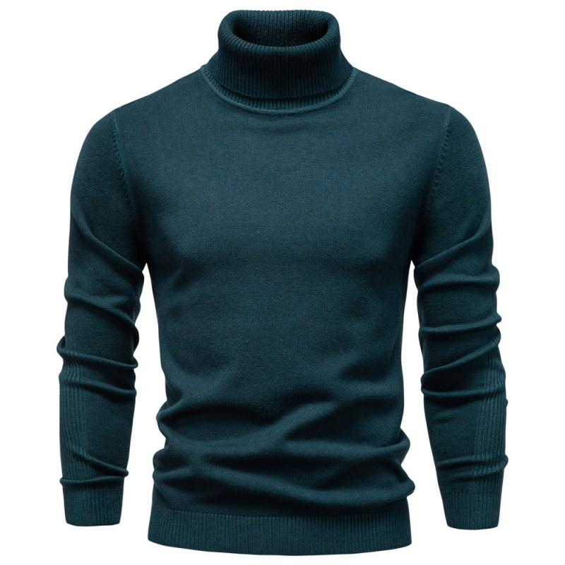 Mens Turtleneck Knit Sweater Casual Long Sleeve Pullover Fall Winter Slim Fit