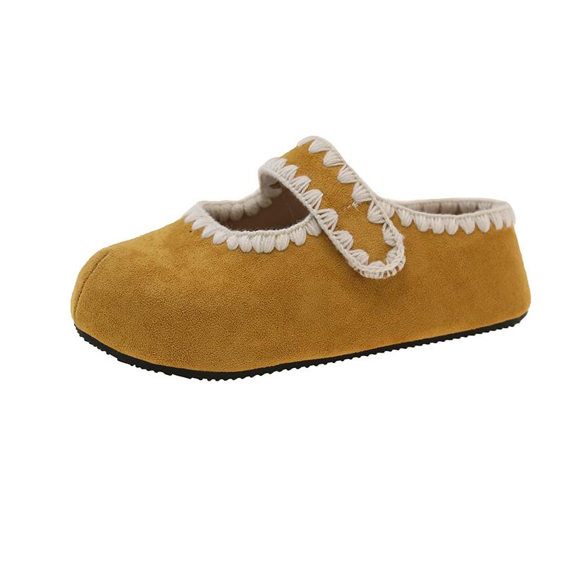 Fashion Square Toe Low Heel Shoes Women's Fashion Shallow Mouth One Strap Soft Sole Anti-Slip Wear-Resistant Wrapped Toe Slippers