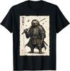 Samurai Lazy Warrior Vintage Japanese Art Anime Pattern T-Shirt