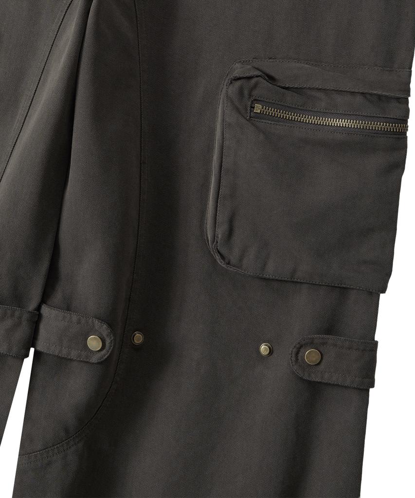 Uallong Lowrise Washed Curve Cargo Pants - Khaki