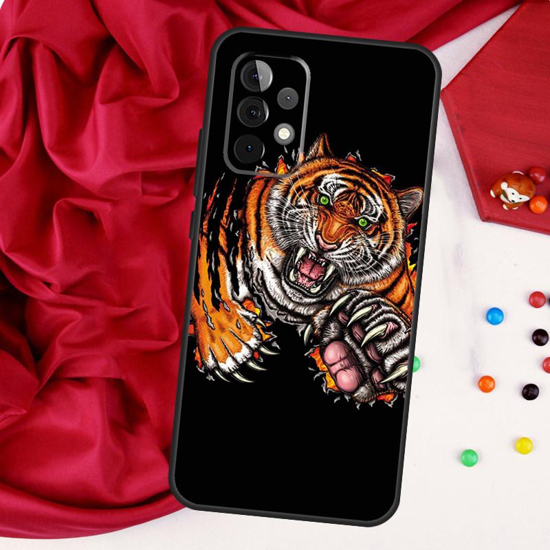 Fashion Animal Tiger Art For Samsung Galaxy A15 A55 A53 A33 A35 A22 A32 A52 A54 A34 A14 A56 A36 A26 A16 A05 A06 Case