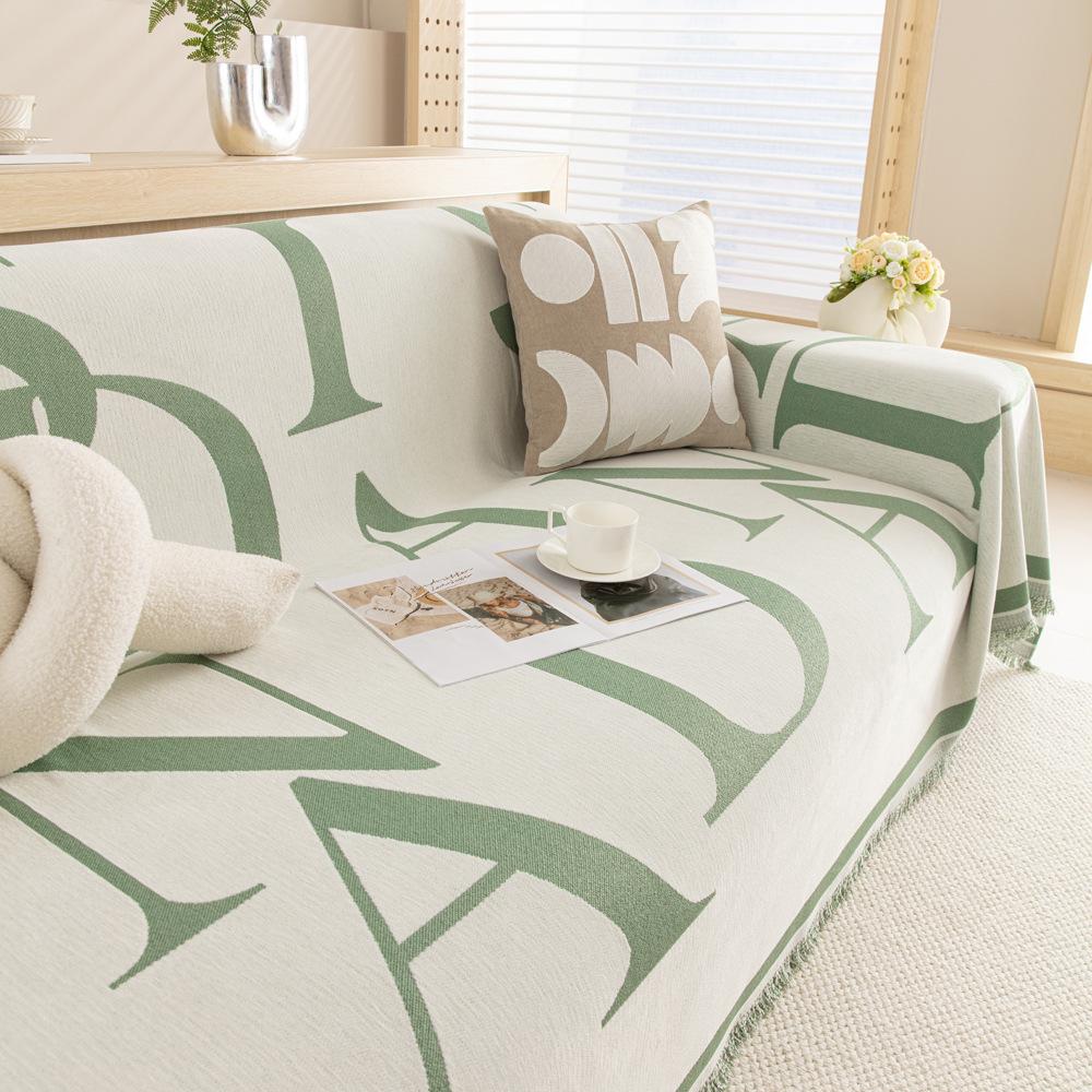 

Современный простой чехол для дивана с буквенным принтом, универсальный тканевый чехол для дивана на четыре сезона, нескользящее полное покрывало, чехол для дивана с защитой от царапин 180X130