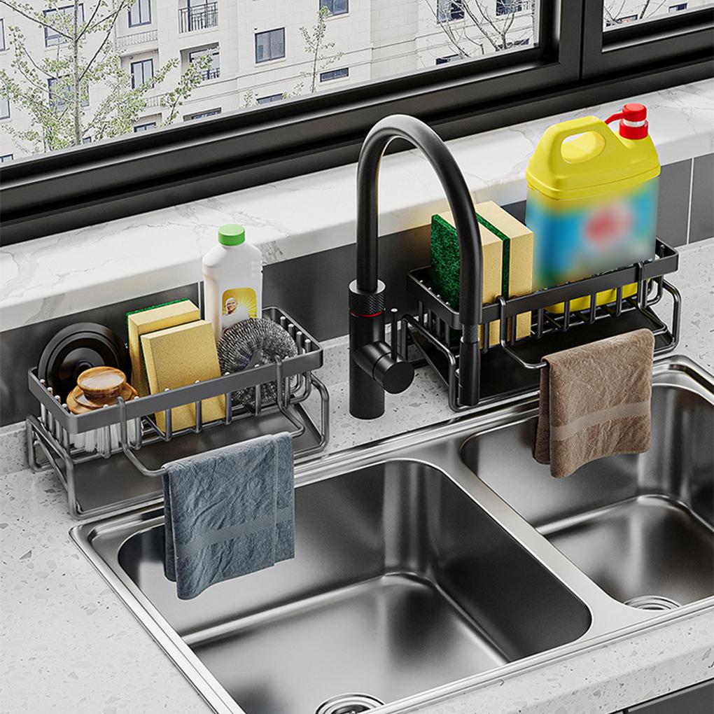 Durable Carbon Steel Sponge Rack Integrated Easy To Assemble Rabbit Perforated Kitchen Storage Rack