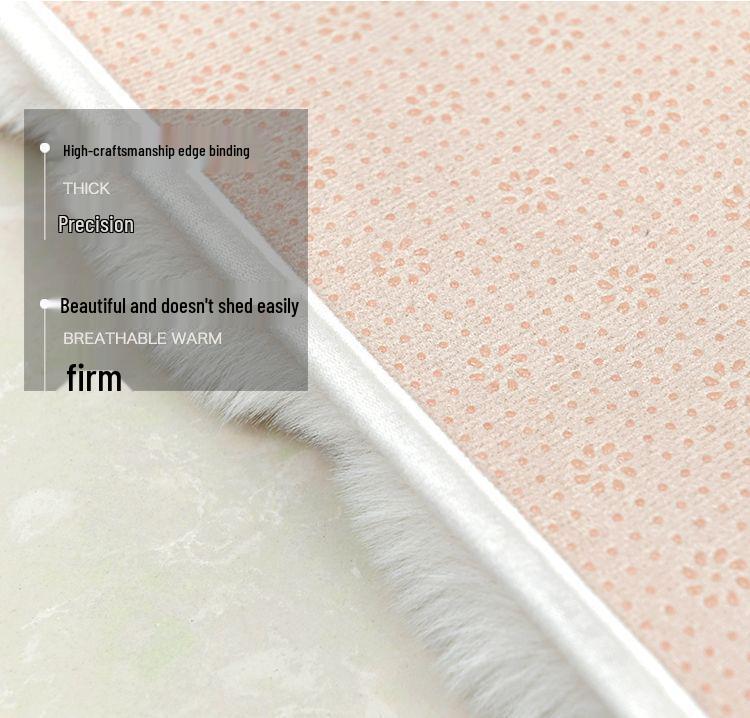 Trendiger Kurzflor-Teppich aus dickem Kunst-Kaninchenfell für Schlafzimmer und Wohnzimmer - Schmutzabweisend und mit samtiger Plüschtextur.