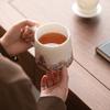 Suet Jade Ceramic Teacup Personal Office Mug with Lid Dehua White Porcelain Water Cup Household Cup