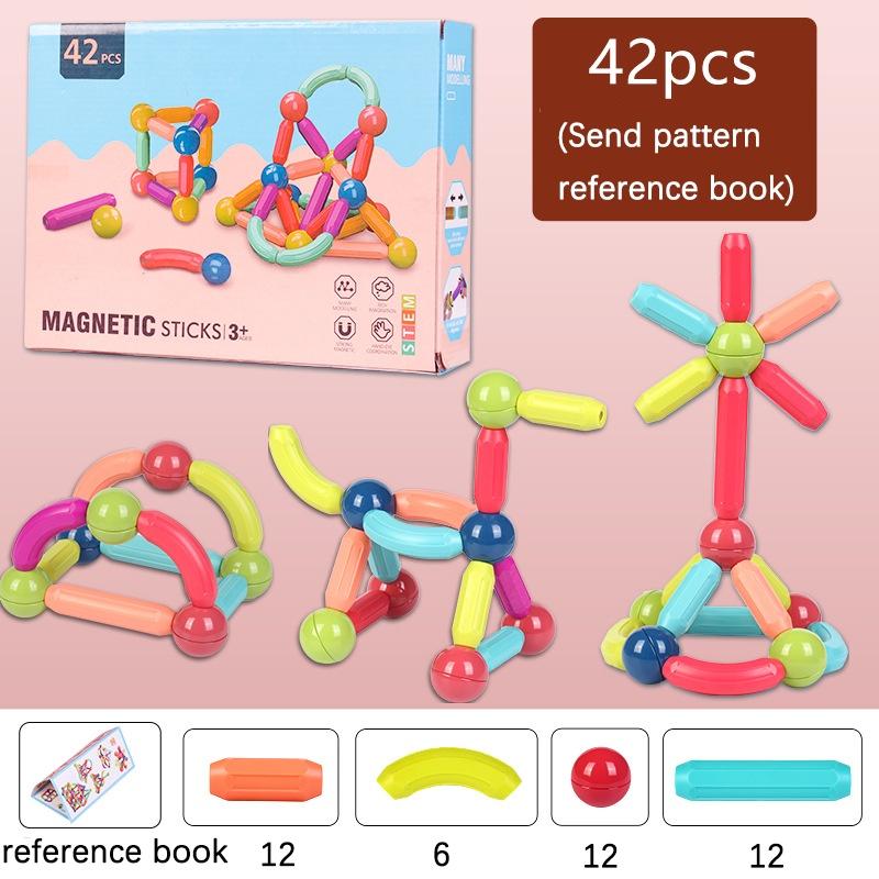 Magnetic Building Blocks Construction Toy Set For Kids 64pcs/12pcs Christmas Gift For Boys And Girls Abs Material Colorful Shapes Logical Thinking