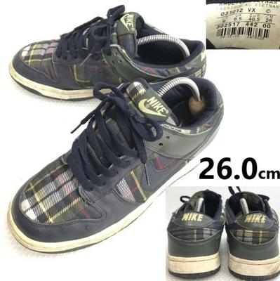 Baskets DUNK LOW PREMIUM 26.0 motif à carreaux marine(UTILISÉ)
