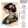 Elegant Japanese Geisha Pattern Flannel Printed Blanket Suitable for All Seasons Suitable for Living Room Office Sofa and Travel
