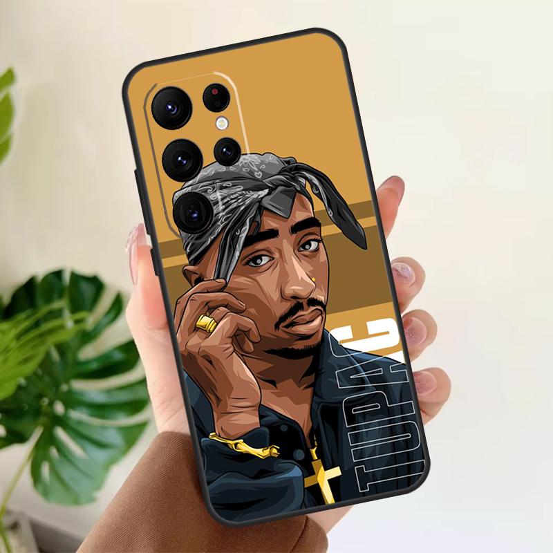 Rapper T-Tupac Shakur Soft Case For Samsung Galaxy S25 S24 S23 S22 S21 Ultra S9 S10 Plus S23 FE S24 FE Phone Cover
