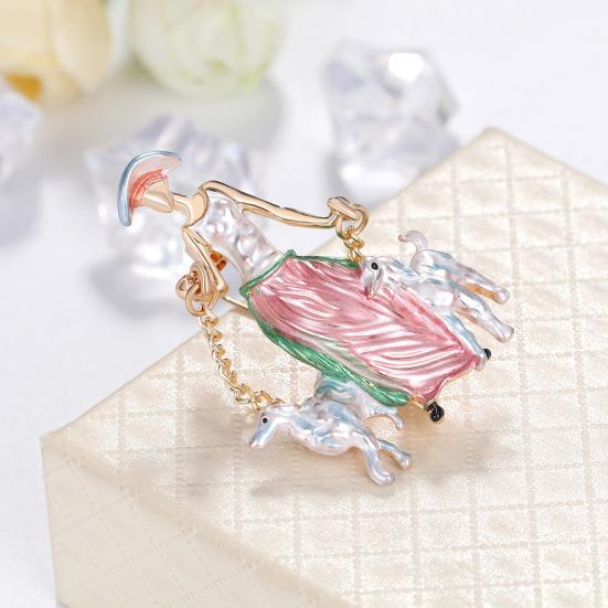 Temperament Painted Girl Cartoon Brooch All-Match Dripping Oil Brooch