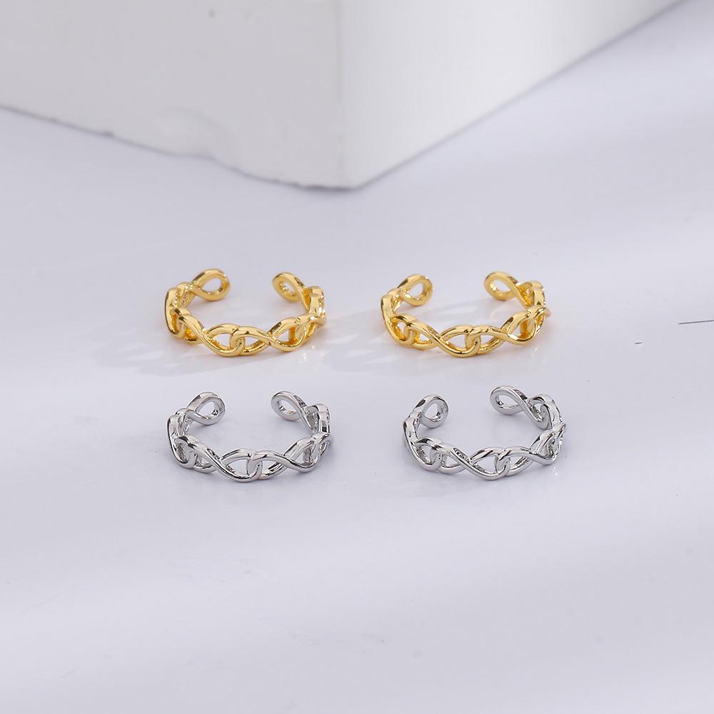 Infinite Love Ear Clips Mobius Ear Bone Clips 8-Shaped Couple Stud Earrings Without Ear Holes