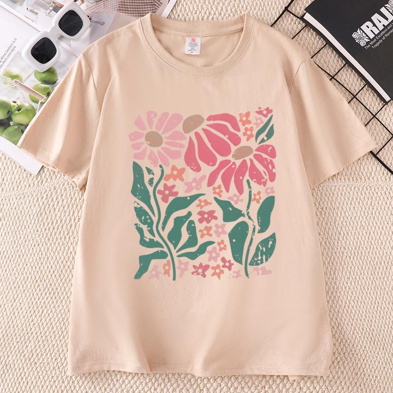 Boho Daisy Flower Tee Shirt Unisexs Botanical Tee Boho Wildflower T Shirt Plan Floral Tshirt Gardener Trendy Tee Unisex Tops