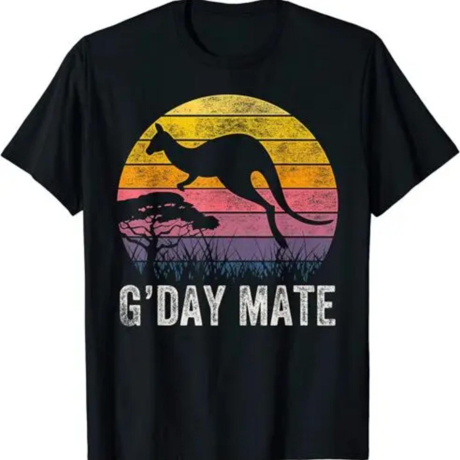 

Australia G Day Mate Funny Kangaroo Australian Symbol T-Shirt XXXXXL чорний