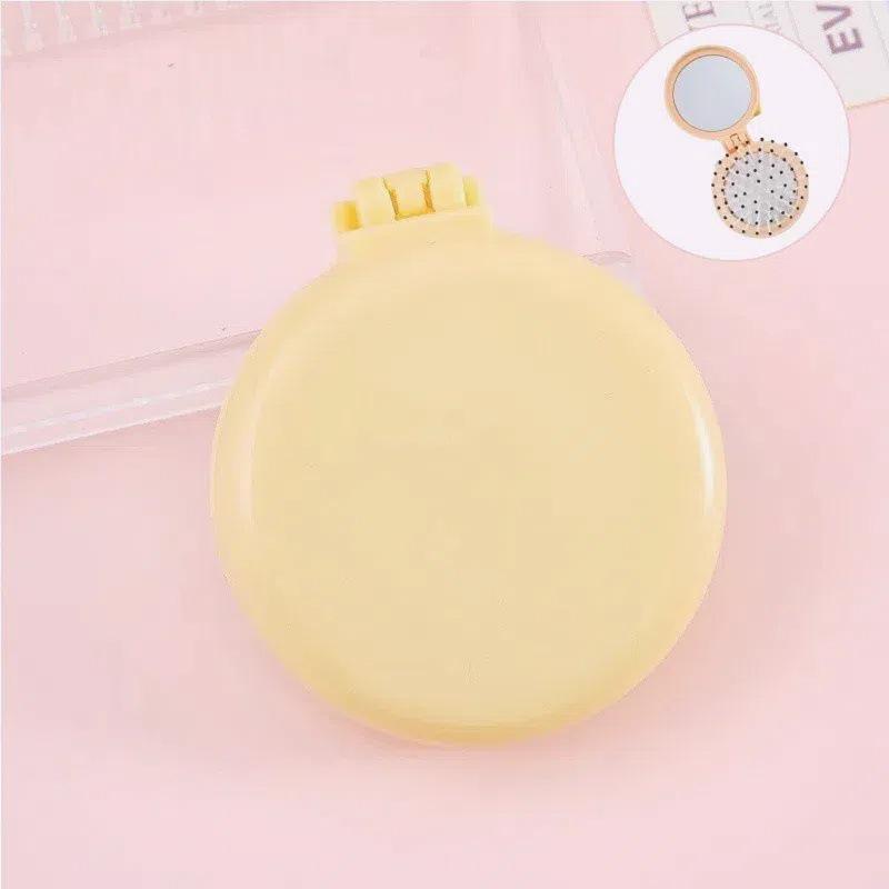 Portable Folding Air Cushion Comb and Mirror - Stylish Student Massage Brush for Girls