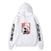 Jujutsu Kaisen Satoru Gojo Hoodie Unisex Fleece Sweatshirt Red Background Manga Portrait Kanji Sleeve Autumn Winter Pullover