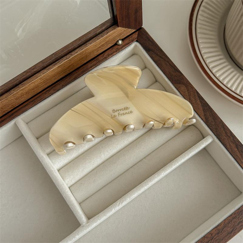 Damen Exquisite Elegante Acetat Große Haarklammern Temperament Hai Haarspangen Für Mädchen Haaraccessoires Französische Haarspangen