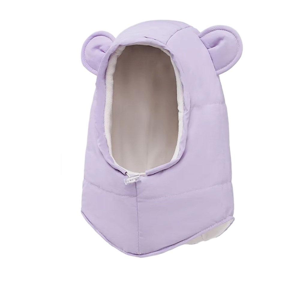 

Soft Solid Color Balaclava Hat Keep Warm Thermal Winter Ear Protection Cap Adjustable Hood Children Windproof Cap Sports