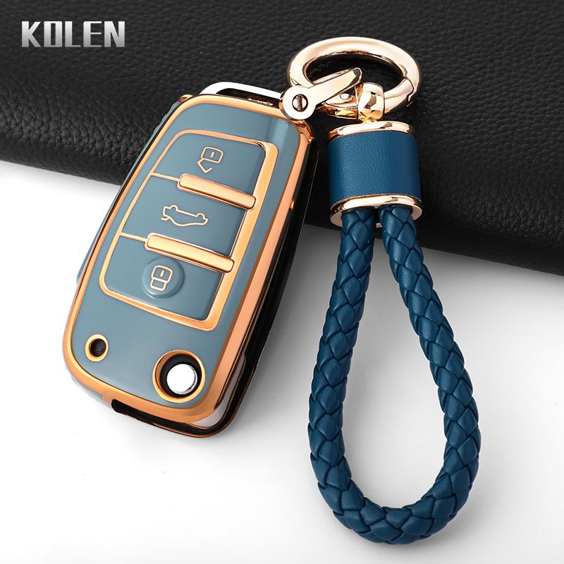 TPU Car Key Case Cover Shell Fob for  C5 C6 R8 A1 A3 A4 A5 A6 A7 Q3 Q5 Q7 S6 B6 B7 B8 8P 8V 8L TT RS RS3 S3 Sline Keychain