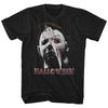 Halloween Mask And Knife Black Adult T-Shirt