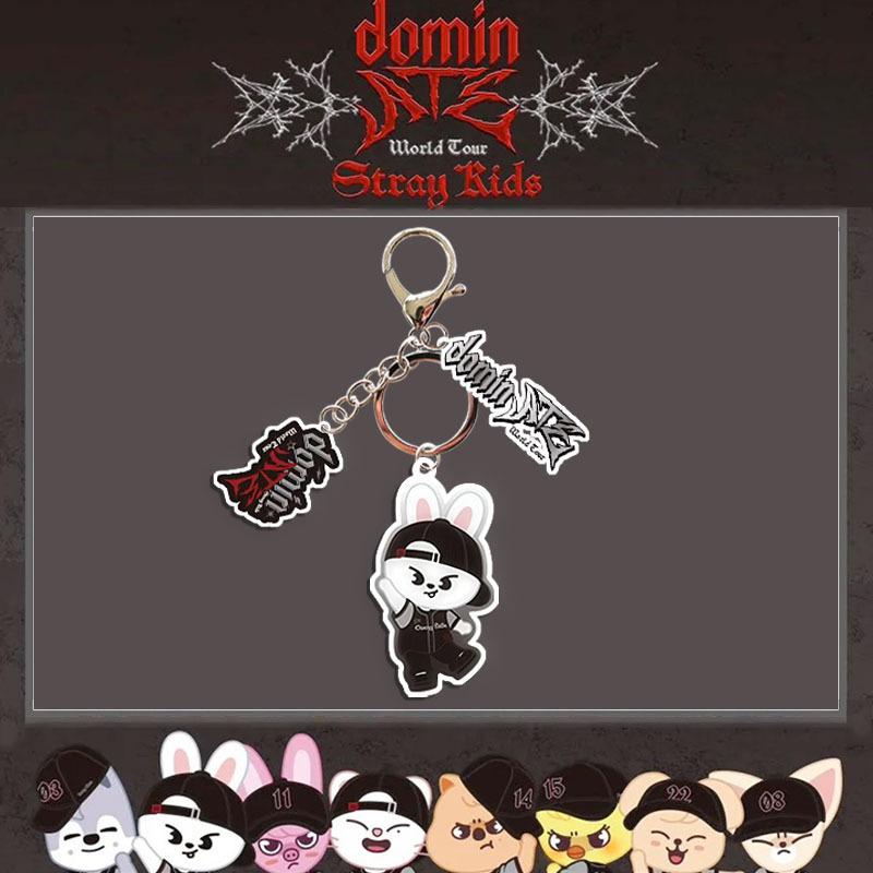 Stray Kids SKZOO dominATE World Tour Acrylic Keychain Cute Cartoon Character Bag Charm Concert Merch Fan Collection Gift