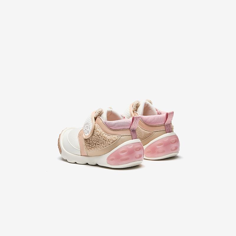 Anta Kids 5U Synthetic Leather Mesh Comfortable Versatile Anti-Kick Wear-Resistant Low-Top Walking Shoes Baby Shoes White A22440054-2