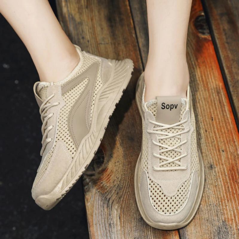 Мужская обувь Летняя сетчатая дышащая полая сетчатая обувь Модная повседневная спортивная — фото 5