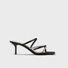 Fine Slippers Temperament Square Head Open Toe Crystal Buckle Set Foot Anti-slip Wear-resistant High Heels