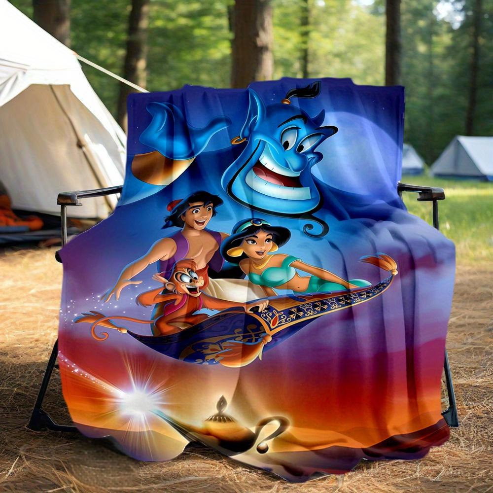 1pc, Aladdin and Princess Jasmine Blanket Soft Throw for Room Decor, Perfect Gift Idea for Family and Friend, Living Room, Travel, Camping