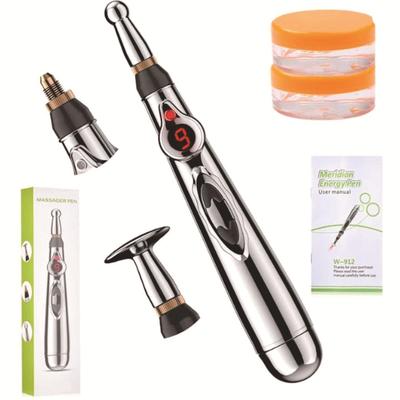 Caneta de Massagem Acupuntura Transfronteiriça - Massageador Elétrico de Pontos de Acupuntura de Energia Meridian