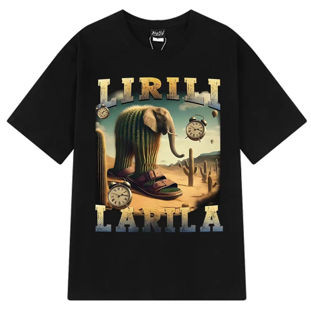 Italian Brainrot Tralalero Tralala Tung Tung Tung Sahur Bombardiro Crocodilo Funny Meme T-shirt Men Women Fashion Loose T Shirts