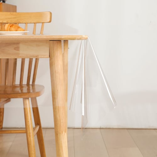 Transparent PVC Tablecloth, 0.5mm-0.23mm Thick, Easy To Clean, Stain-Resistant, Dust-Resistant, Waterproof, Durable, and Heat-Resistant (Transparent 0