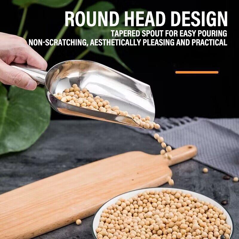 Stainless Steel Shovel Metal Multifunctional Ice Shovel Food Measuring Spoon Coffee Bean Flour Shovel Home Kitchen Accessories