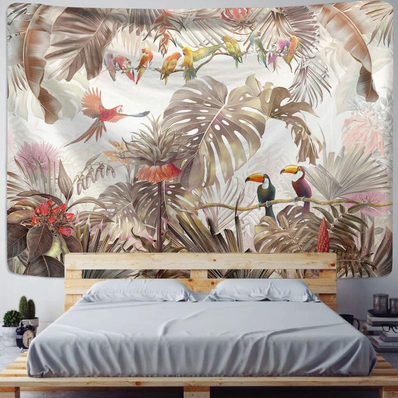 Wandteppich, Pflanzenserie, bedruckt, für Zuhause, zum Aufhängen, Stoff, Wandbehang, Strandtuch, Strandsitzdecke