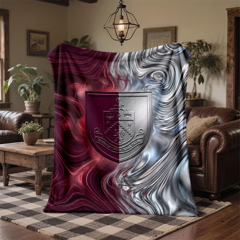 Burnley Football Print Flannel Blanket Soft Warm Sofa Bed Throw Blanket For Home Office Bedroom