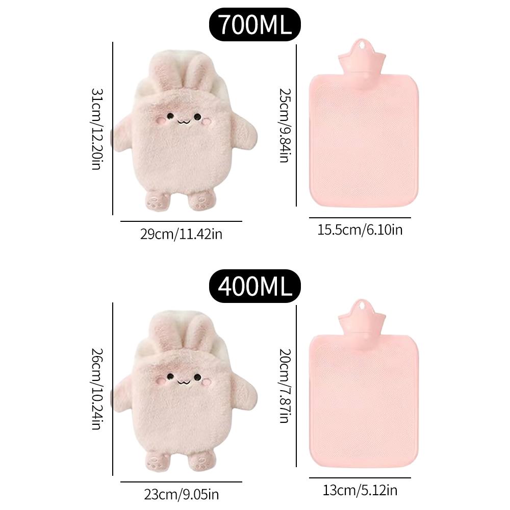Kawaii Insulation Hot Water Bottle Plush Rubber Hand and Foot Belly Warmer Explosion-proof Hot Water Bag for Women Period Cute