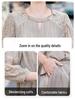 Elegant Autumn 2025 Satin Blouse & Seven-Sleeve Two-Piece Set for Middle-Aged and Elderly Women