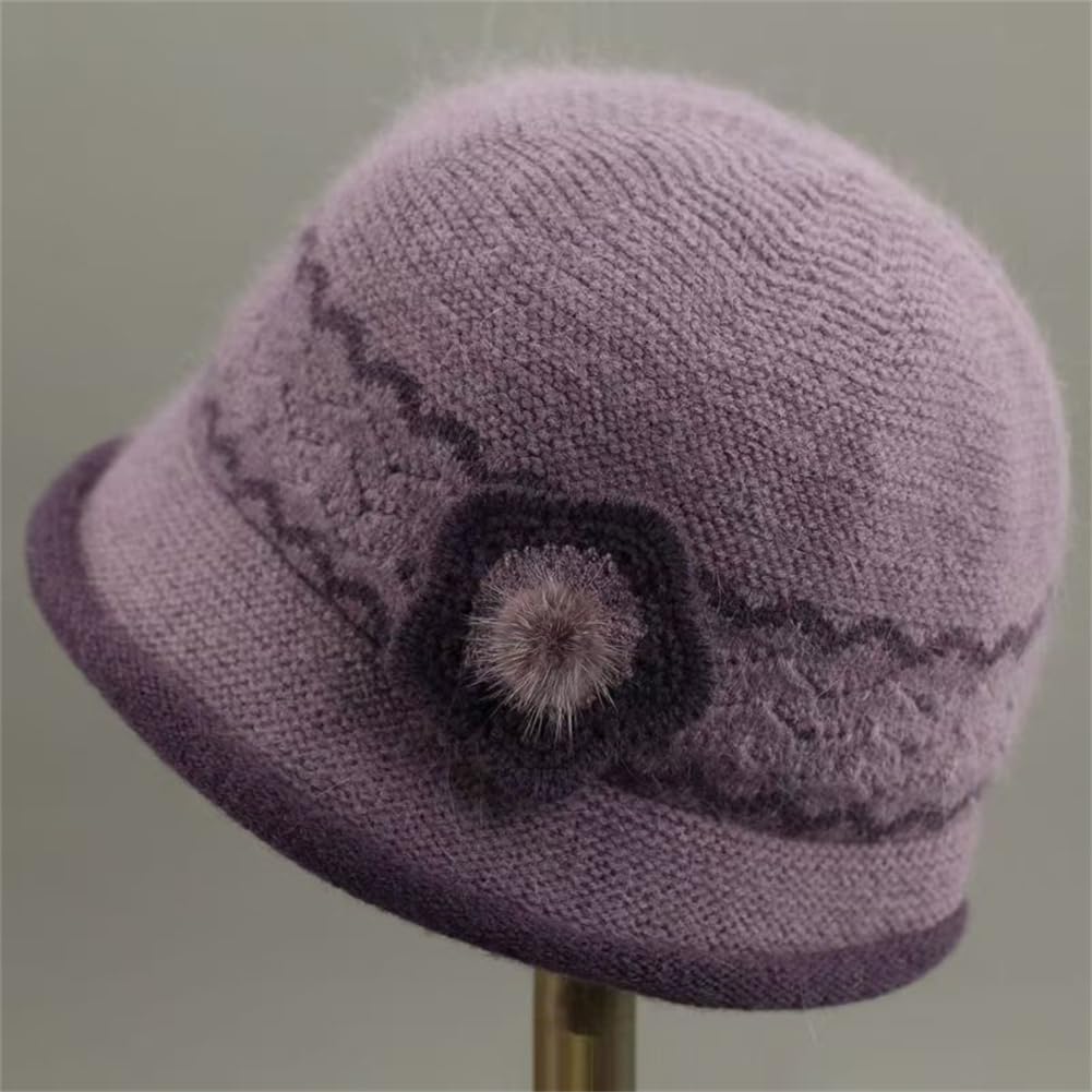 Winter Stylish Knit Hat for Fluffy and Perfect for and as a Gift for and Grandparents Colors Free Sweet Potato [WURHUDC] Women's Hat, Seniors, Warm,