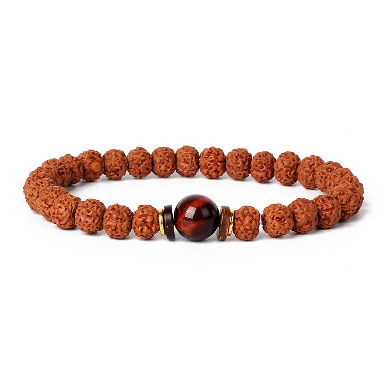 Natural Wood Star Moon Bodhi Seeds Bead Bracelet Promotes Meditation Wisdom & Good Luck Fortune Enlightenment Harmony Jewelry