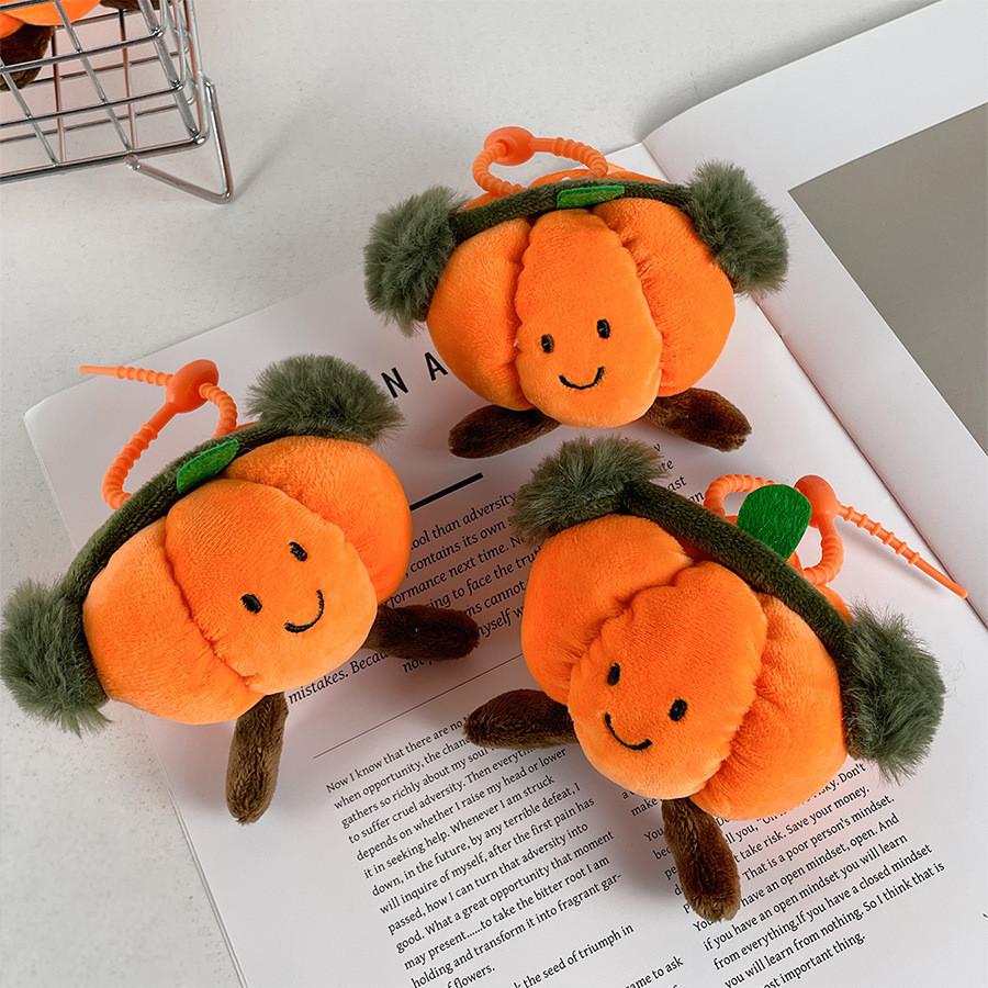 Cute Fun British Vegetable Plush Headphone Pumpkin Creative Doll Keychain Accessory