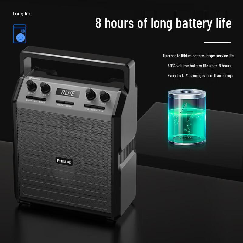 Philips SD50 Portable Outdoor Bluetooth Karaoke Speaker with Wireless Mic CN Plug (adapter Included)