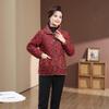 Mom's Winter Plus Size Velvet Cotton Plaid Jacket for Middle-Aged & Elderly