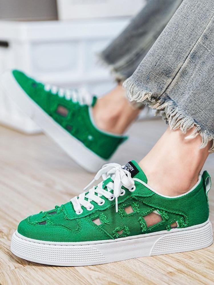 Fashion Canvas Male Shoe Non Slip Wear To Work Korean Style Men's Casual Shoes Walking Elegant Breathable Classic Original Sale Sneakers