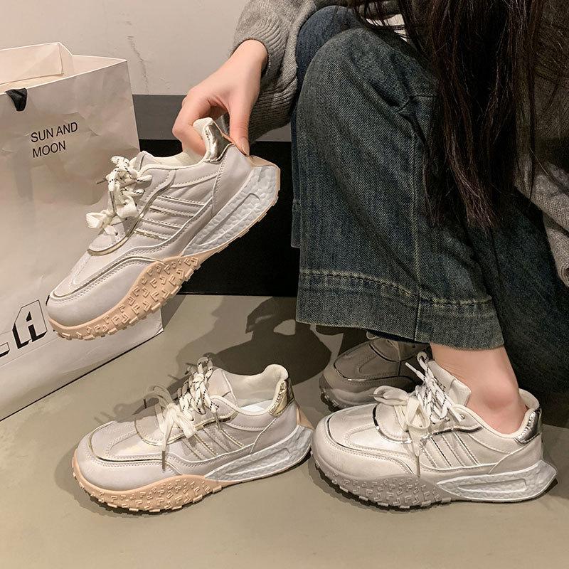 Retro German training shoes women's spring 2025 new little white shoes platform Forrest Gump shoes casual running sports shoes student single shoes