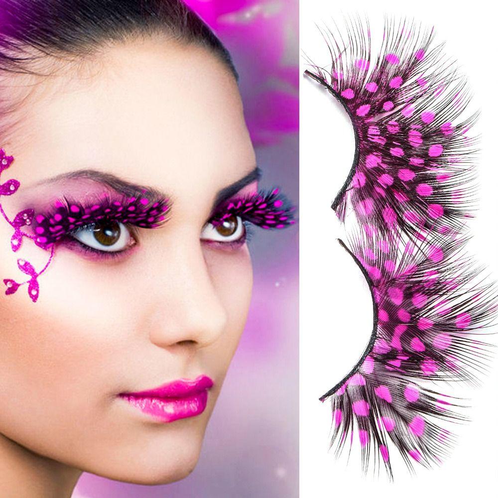 Extra Long Feather Eyelashes Feather False Lashes for Masquerade/Party/Anime Cosplay