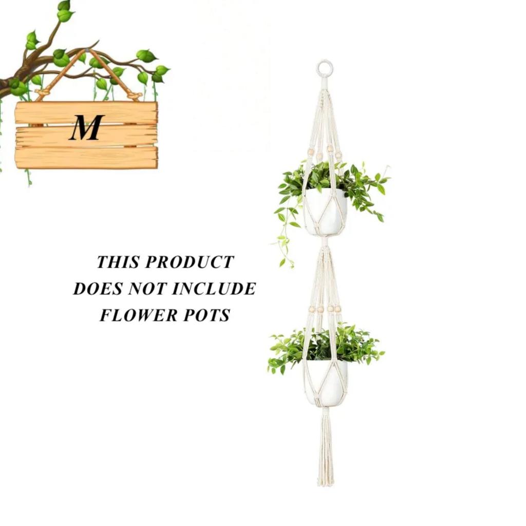 Hanging Plant Handmade Macrame Plant Hanger Flower Pot Planter Hanger Wall Decor Courtyard Garden Hanging Planter Hanging Basket